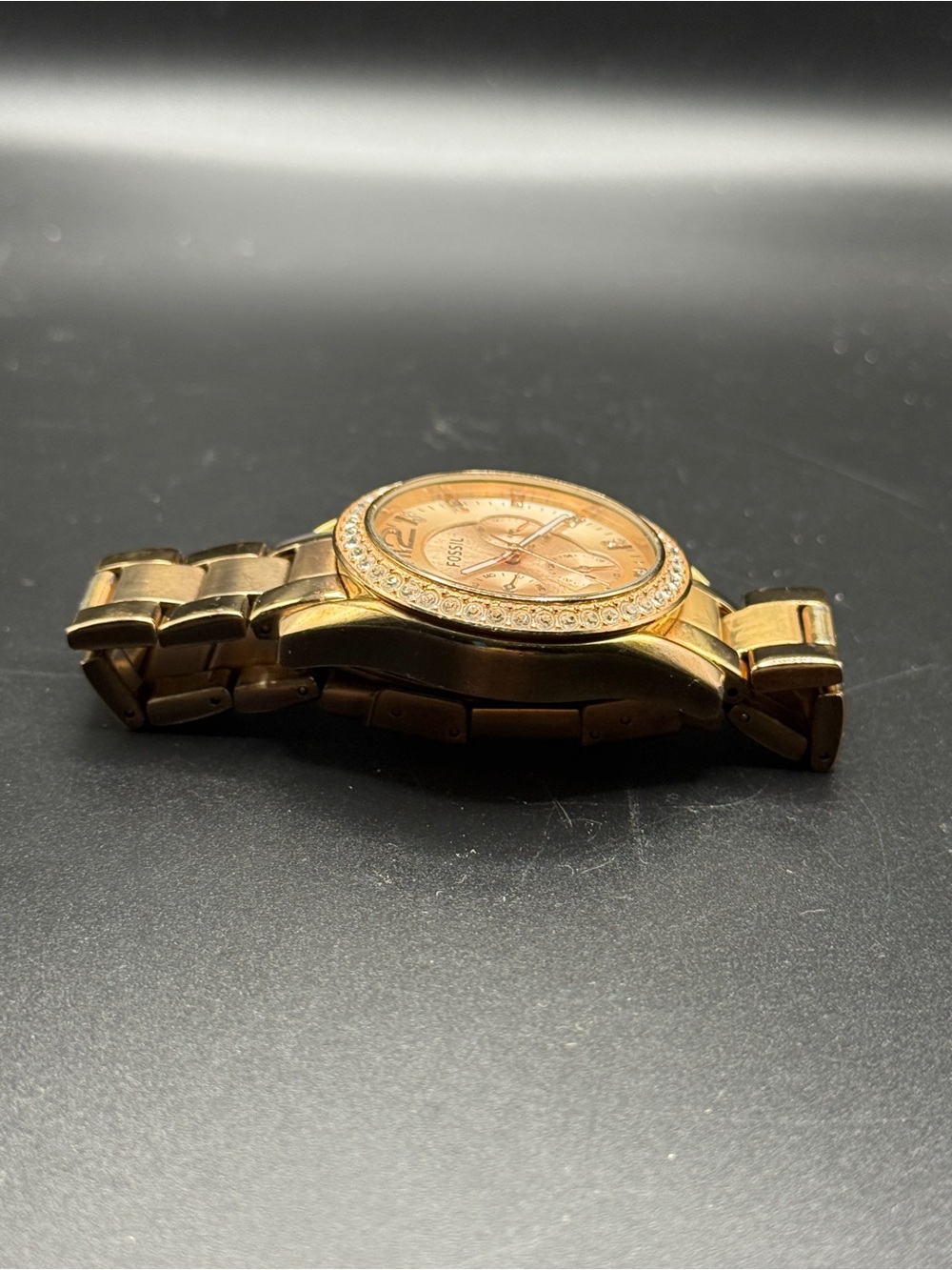 Fossil Riley Rose Gold Crystal Watch - Picture 3 of 7